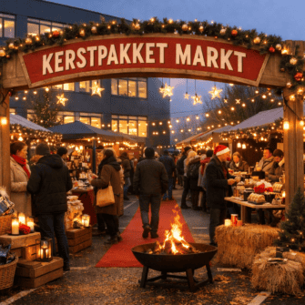 Kerstpakket Markt organiseren op het bedrijf - Event Toppers